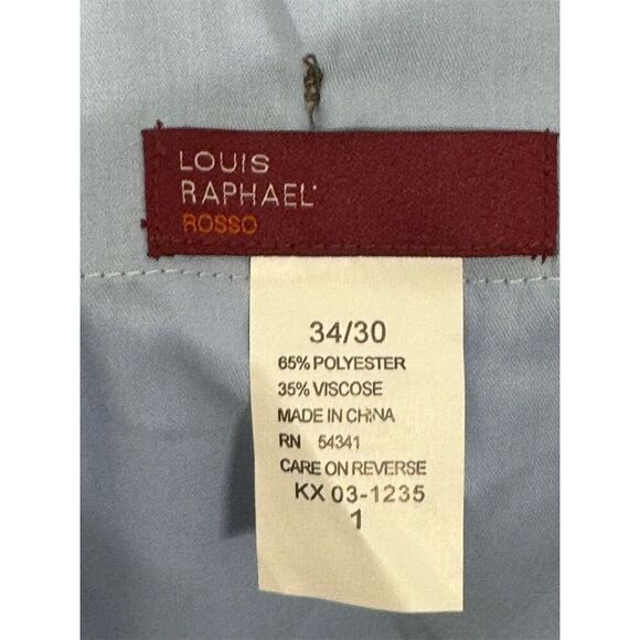 Louis Raphael Rosso Mens 34x30 Brown Dress Pants Flat Front Viscose Blend Office - Picture 3 of 4